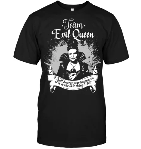 Once Upon A Time Team Evil queen черная футболка Регина Миллс Новинка 2019 года хлопковая уличная