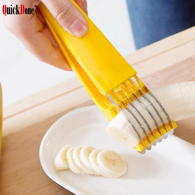 QuickDone Banana Slicers Cutters Stainless Steel Cucumber Chopper Sausage Ham Slicer Salad Sundaes Tools Home Cooking CKC1011 | Дом и сад