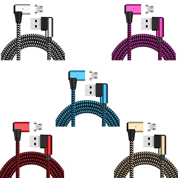 FOR MICRO USB 1/2/3 м 3in1 двойной локоть L-с застежкой на магните с Тип-C/IOS/микро USB Зарядное устройство кабель для передачи данных для Apple iPhone x, 6, 7, 8, для samsung S8 S7 S6 - Тип штекера: FOR MICRO USB