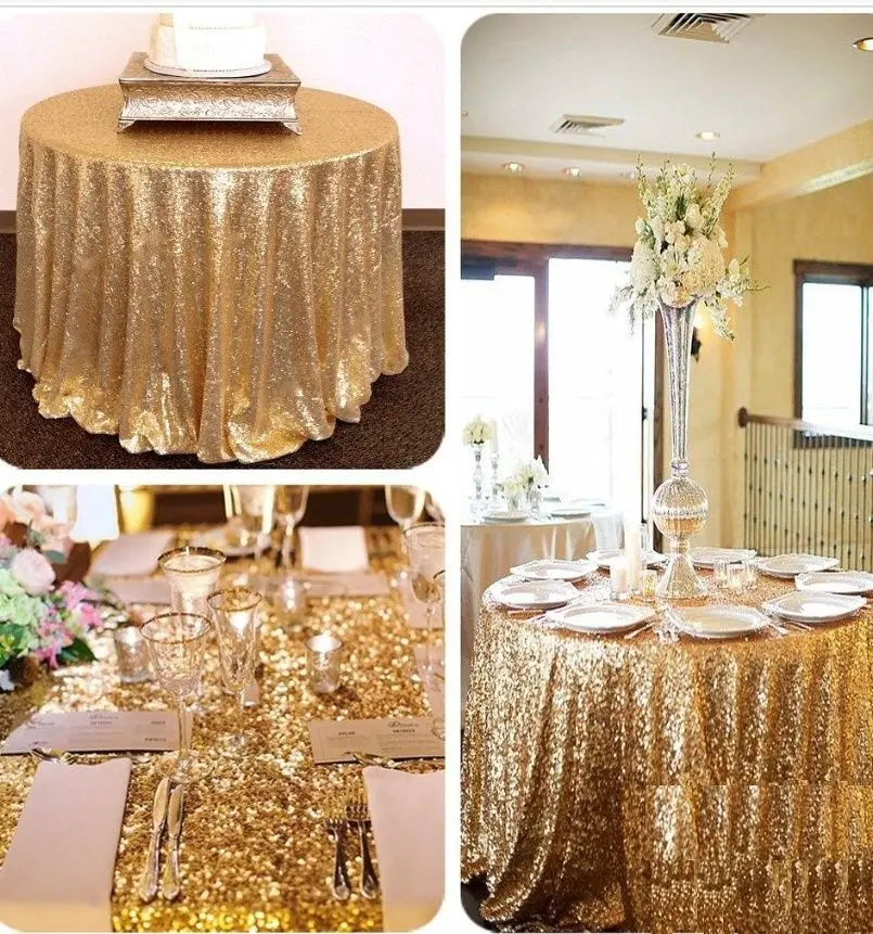 

HOT SALE 70",90", 108"Sequin table cloth 5pcs For Wedding Events Hotel&Banquet christmas Marious FREE SHIPPING Table Decoration