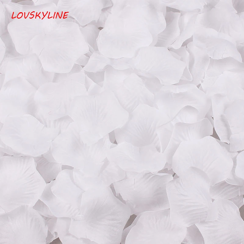 

3000pcs White Silk Rose Artificial Petals Wedding Party Flower Favors Decor Wholesale Free Shipping
