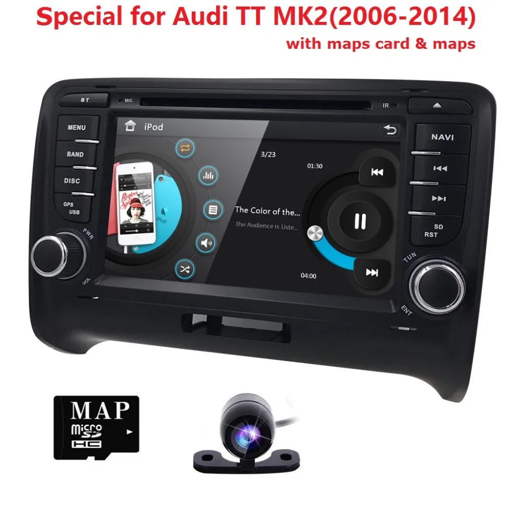 7&quotdouble din Autoradio 2 For AUDI TT MK2 Multimedia Car Stereo Radio GPS 2006 2007 2008 2009 2010 2011 2012 2013 2014 3G BT |