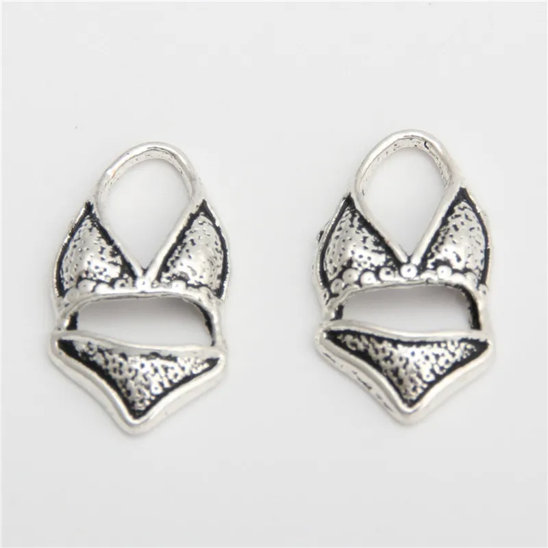 20pcs Silver Color Sexy Swimwear Bikini Charms Pendant Diy Beach Jewelry Making Accessories A2863 | Украшения и аксессуары