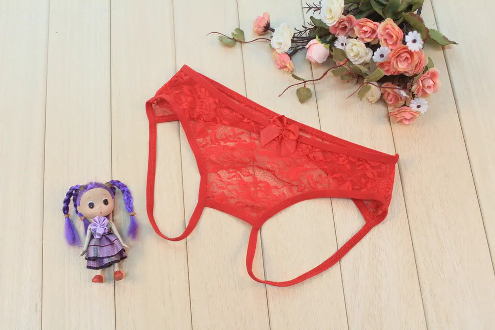 Red Lace Для женщин сексуальное женское белье популярное эротическое сексуальное трусики открытое Кружевное боди нижнее белье с вырезами трусики открытые сзади Трусы Секс Одежда трусы - Цвет: Red Lace