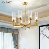 modern crystal chandeliers lighting fixtures lustre industriel pure copper chandeliers for room dining