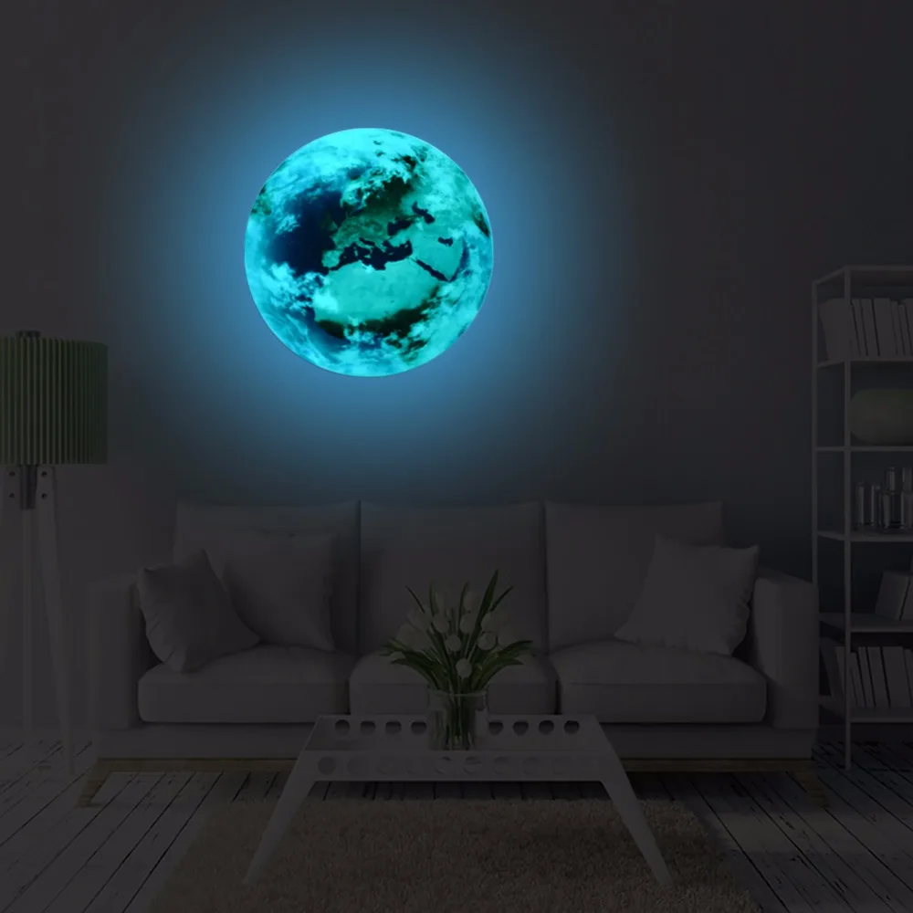 Новинка 1 шт. светящийся в европейском стиле синий земля мультфильм DIY 3d настенные