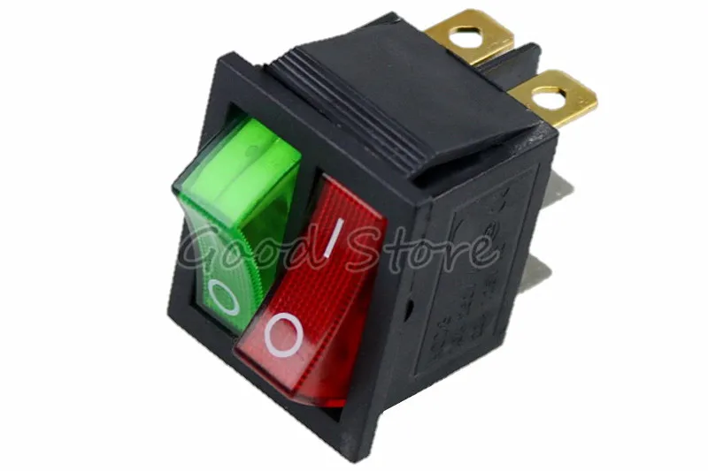 

1PCS KCD8 6PIN 16A 250V 20A 125V Double Light Rocker Switch Waterproof ON-OFF