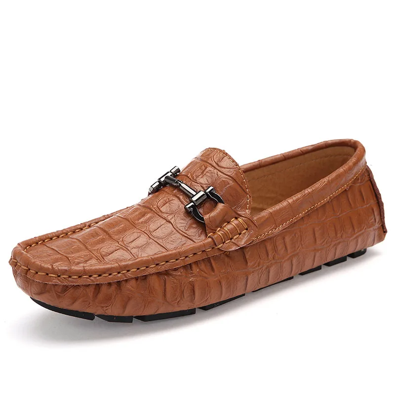 syxy-9831-Brown Мужские туфли Лоферы итальянская обувь повседневное для мужчин s Лоферы пояса из натуральной кожи обувь для вождения Ман Мокасины Дышащая Обувь на полукруглой подошве белый - Цвет: syxy-9831-Brown