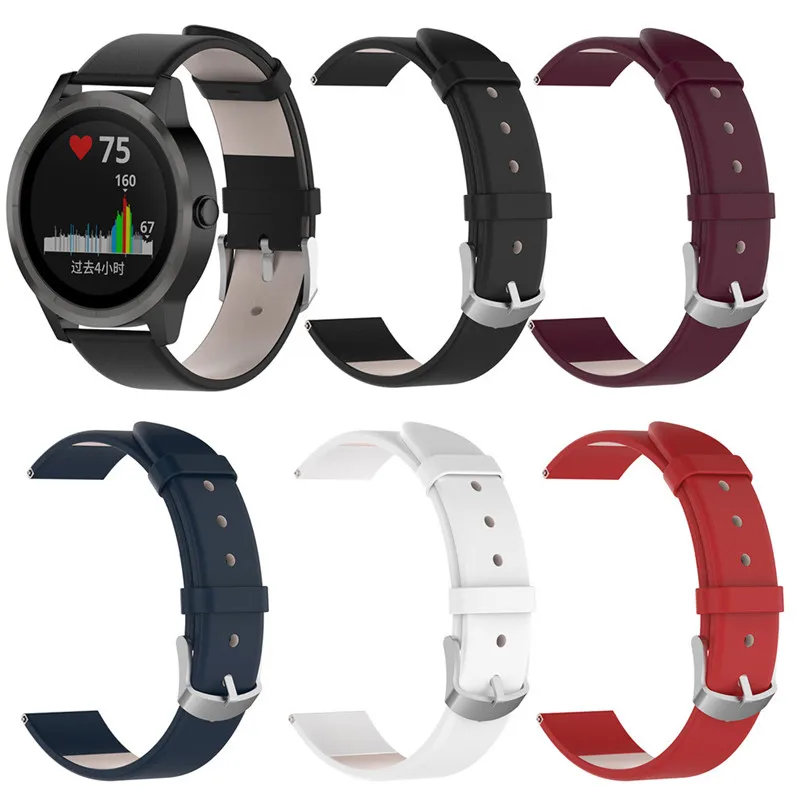 Сменный ремешок для часов из натуральной кожи наручных браслет Garmin vivoactive 3 (207 мм)