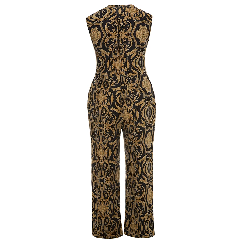 Женский комбинезон Plusee с геометрическими узорами и карманами большие размеры 4XL