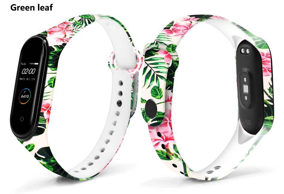 BOORUI Mi band 4 ремешок для xiaomi mi band 4 аксессуары pulsera inteligente силиконовый пояс с цветами Замена для m4 band