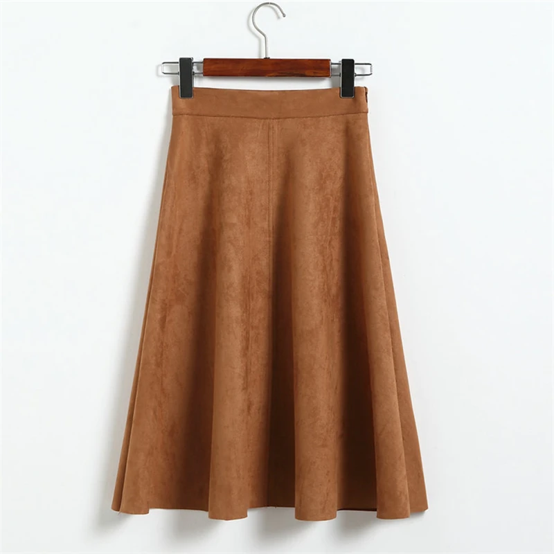 Neophil Women Suede High Waist Midi Skirt 2022 Spring Vintage Style Pleated Ladies A Line Black Flare Skirt Saia Femininas S1802