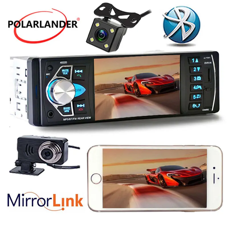 Автомагнитола 4 1 дюймов автомагнитола Bluetooth FM/USB/SD/TF Full HD экран mp5 плеер Mirror Link