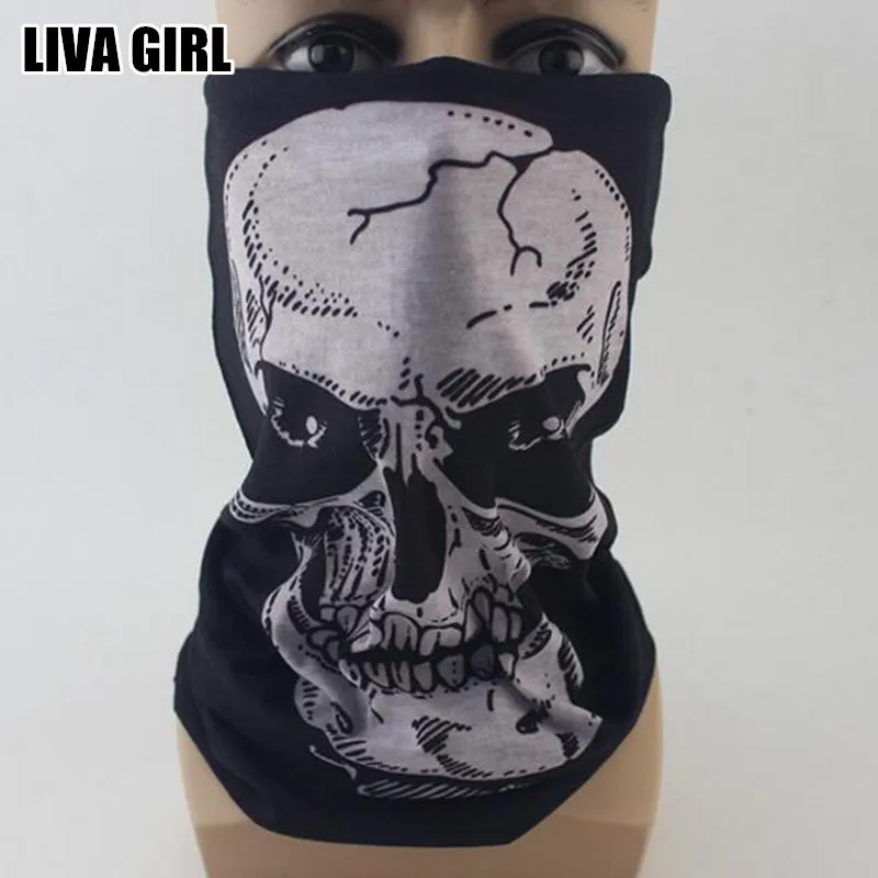 Крутая маска Liva Girl скелетов с черепом страшная для косплея мотоцикла велосипеда