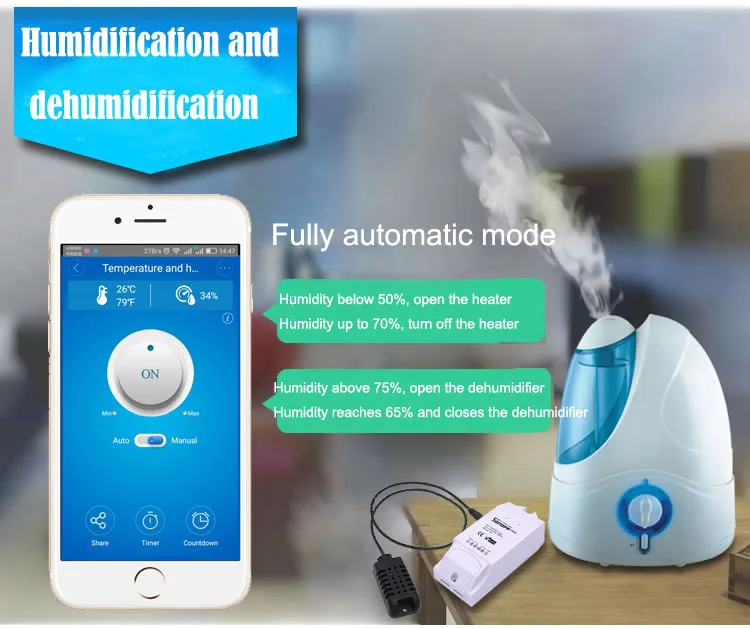 Sonoff th16a 10a умный дом дистанционного Wifi беспроводной переключатель таймер контроллер для IOS Android телефон с температурой и влажностью