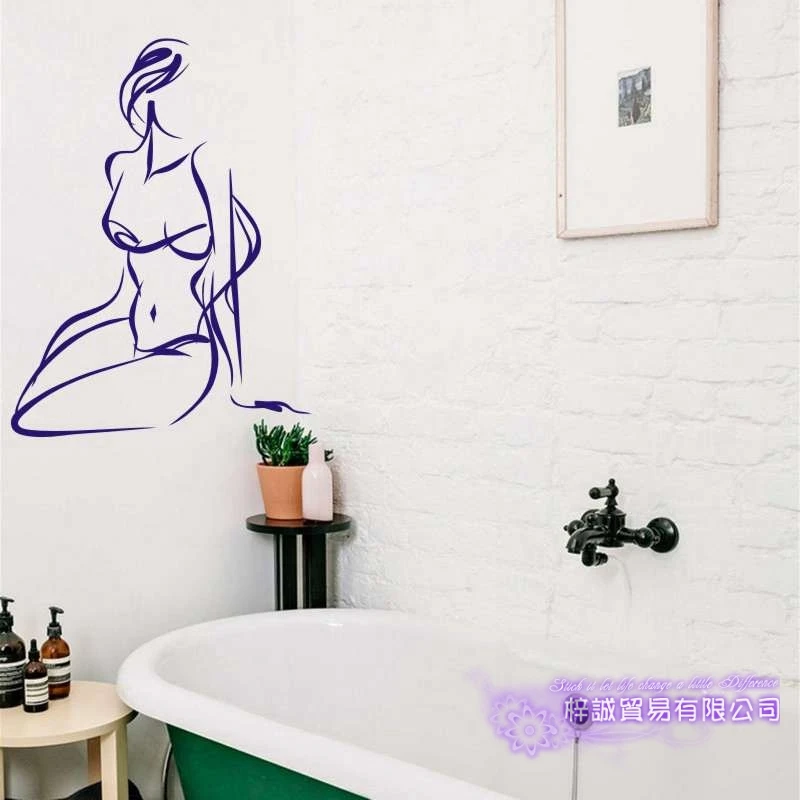 Sexy Girl Decal Beauty Body Naked Sticker Wall Bathroom Woman Girl Wall KTV Pub Bar Shop Sticker