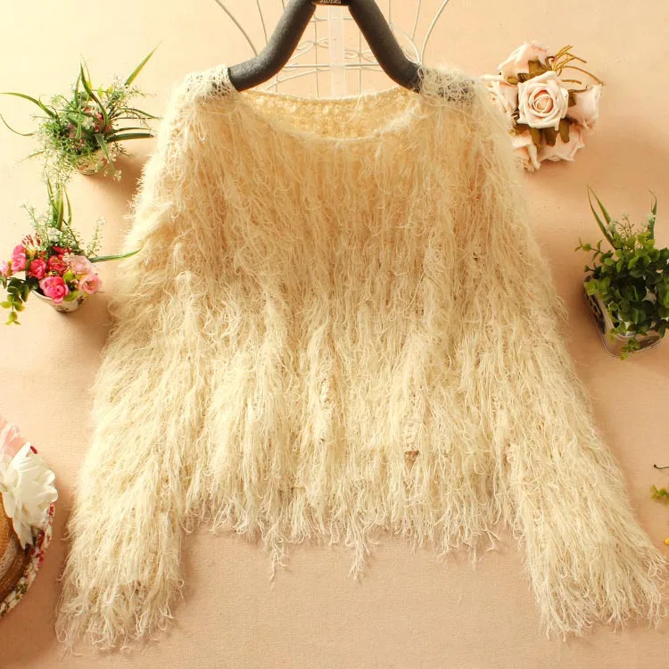 Sweater Women Polyester New Rushed Regular Free Shipping 2020 Autumn And Winter Hand-woven Tassel Long-sleeved Pullover | Женская одежда