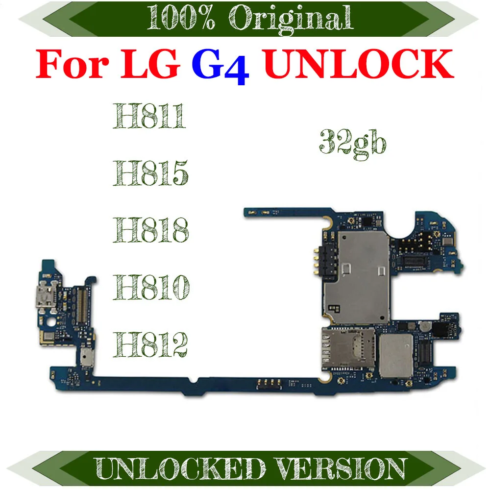 Логическая плата для LG G4 H811 H815 H818 H810 H812 32 Гб разблокированная с полными ЧИПАМИ до
