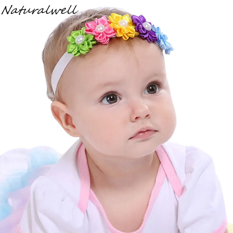 Naturalwell/повязка на голову ярких цветов для маленьких девочек Детский головной