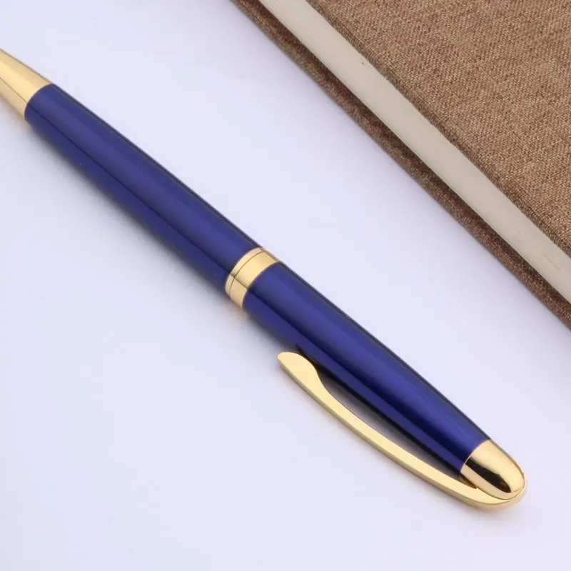 Роскошная синяя тонкая фоторучка JINHAO 9009 Золотая офисные и школьные