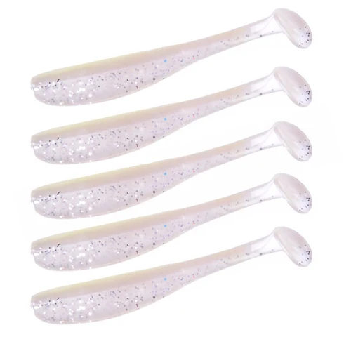 white JonStar Easy Shiner, 5 шт./лот, Мягкая приманка, 7 см/2,2 г, приманка для рыбалки, силиконовая приманка, мягкая пластиковая приманка для ловли щуки - Цвет: white