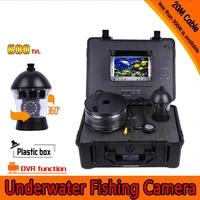 360 degree panning underwater fishing camera kit with 20meters depth 7inch lcd monitor with micro dvr hard plastics case