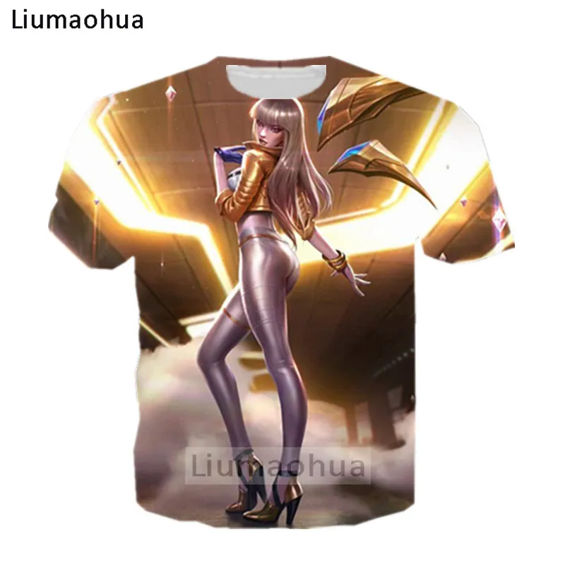 Бренд Liumaohua League of Legends KDA group Kai'Sa модная футболка для дочери Void топы|Мужские