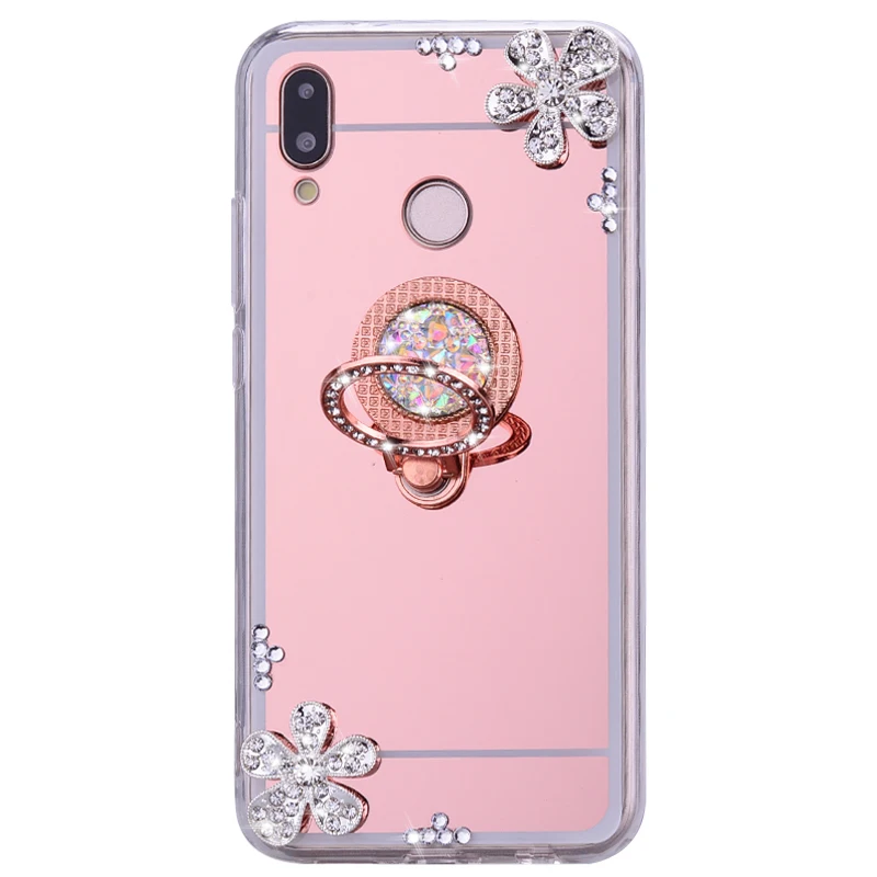 Зеркало Bling держатель чехол для huawei P20 Lite Honor 7C 7A Pro Y5 Y9 Y7 Y6 Prime Honor 8X 8A 20 10 i 9 Lite P Smart Z