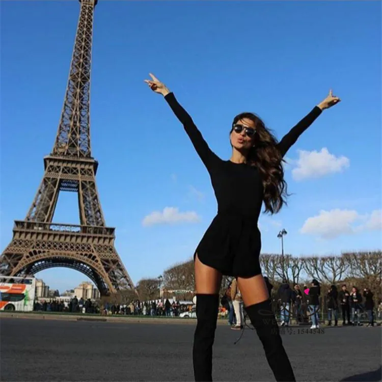 ESF модные 2017 летнее платье Длинные рукава сексуальное О-образным вырезом