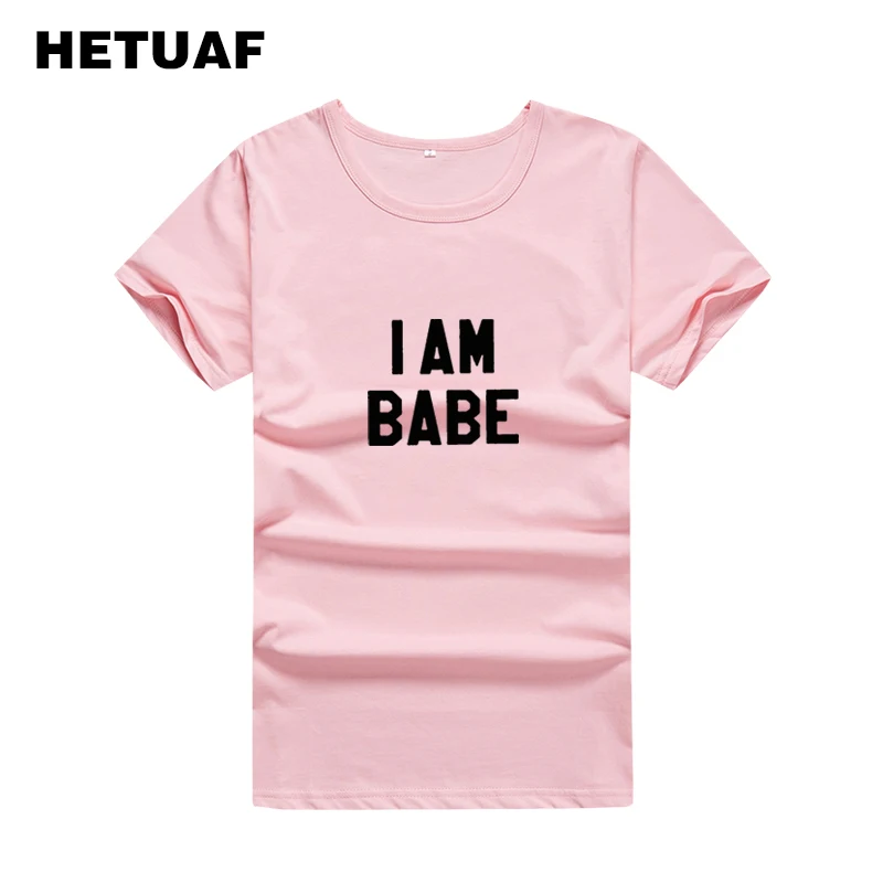 Женская футболка HETUAF I Am Baby стильная уличная одежда для влюбленных забавные