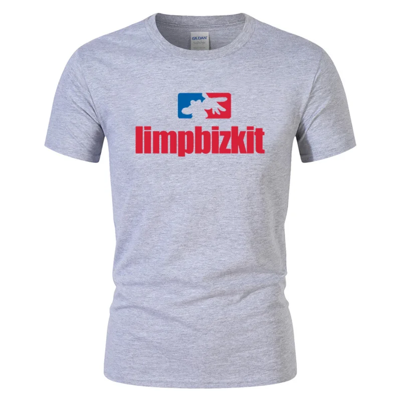 Мужская хлопковая футболка с круглым вырезом коротким рукавом|rock band|men t-shirtlimp bizkit