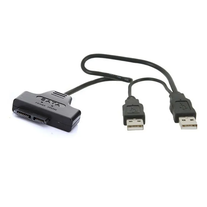 50 шт./лот USB 2 0 к Slimline SATA 7 + 6 13pin ноутбук CD ROM кабель адаптера с дополнительной