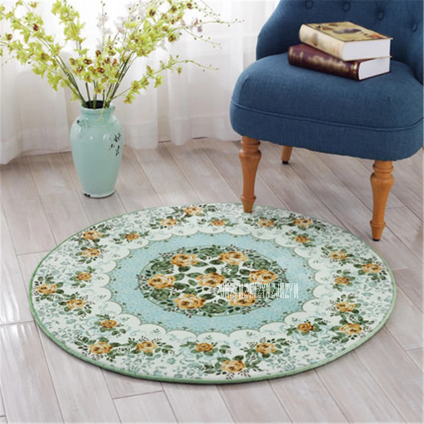 

Creative European Style Round Carpet Household Living Room Bedroom Bedside Carpet Home Thickening Floor Mat OSYXDT (100*100cm)