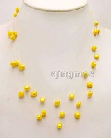 6 7mm gold baroque natural freshwater pearl 3 strands 18 starriness necklace nec6180 wholesaleretail free shipping