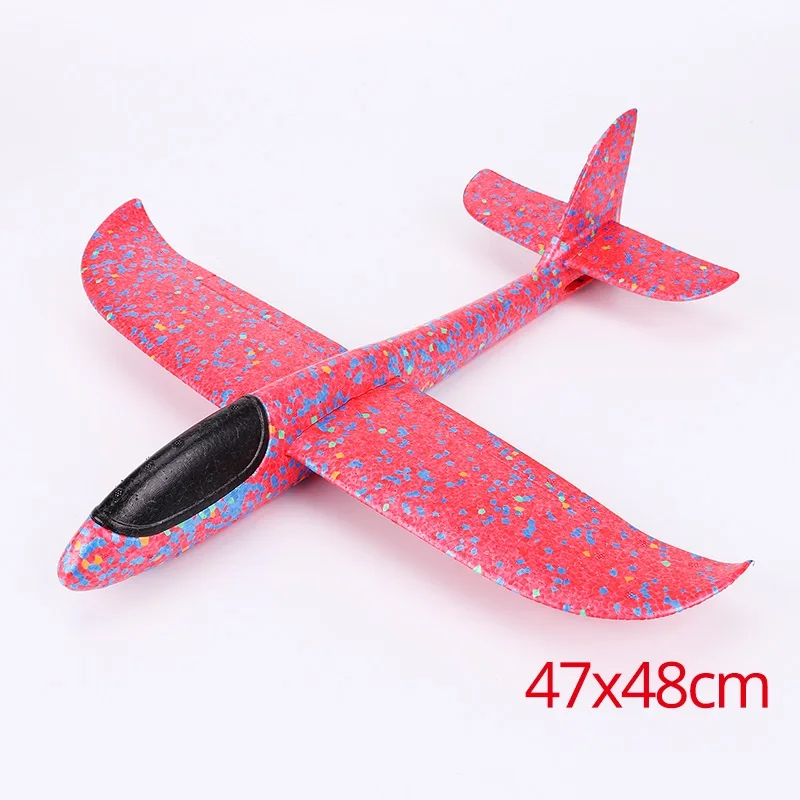 red 48cm DIY ручной бросок Летающий планер игрушки-самолеты для детей пена модель аэроплана вечерние сумки наполнители Летающий планер самолет игрушки игры - Цвет: red 48cm