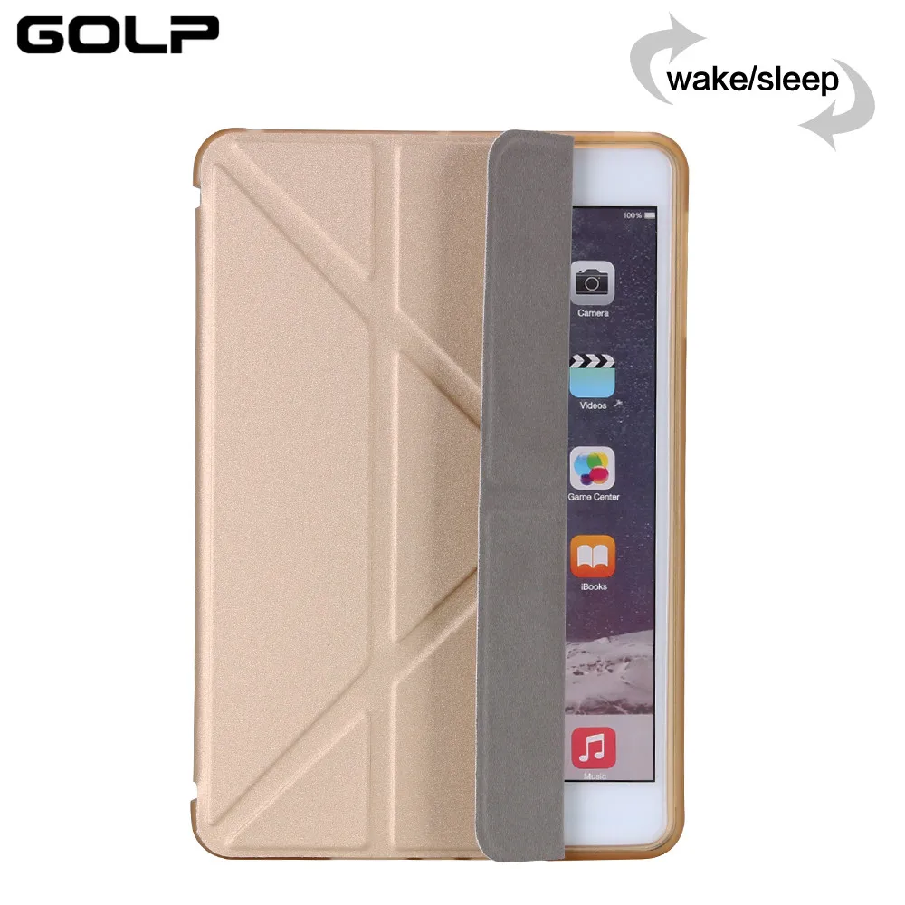 Чехол GOLP для iPad Mini 5 чехол из искусственной кожи и мягкая задняя откидная Подставка Авто Режим сна/Пробуждение Смарт-Чехол для iPad Mini 4 5