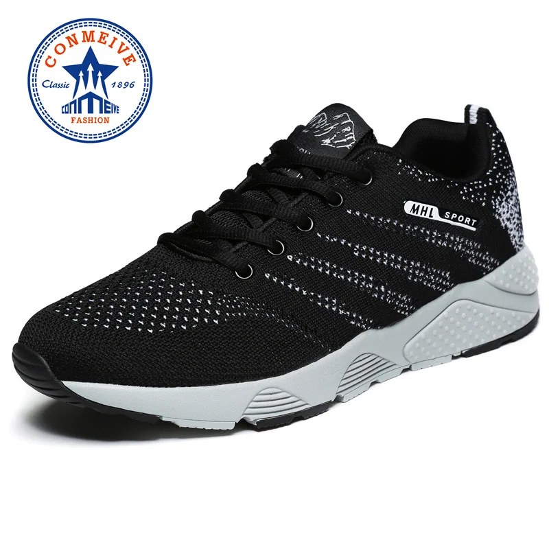 Амортизирующая Мужская обувь для бега спортивные мужские кроссовки со шнуровкой