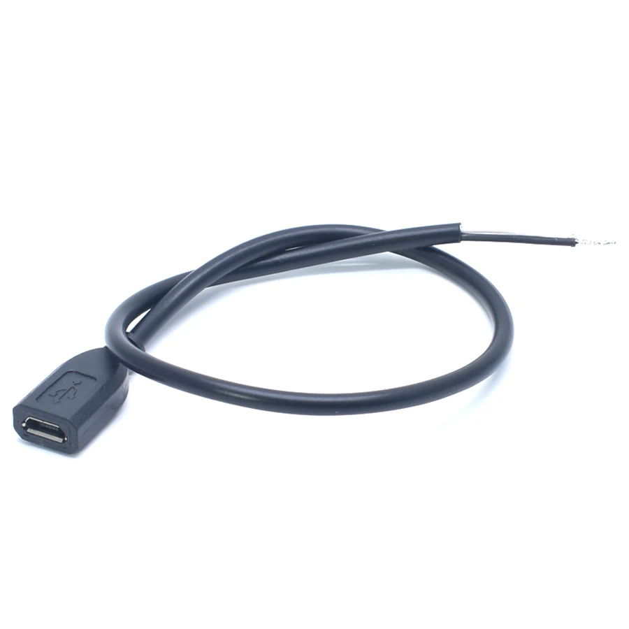 EClyxun 1 шт. 30 см 5Pin Micro USB гнездовой кабель питания 3A 2 ядра V8 черный зарядный разъем