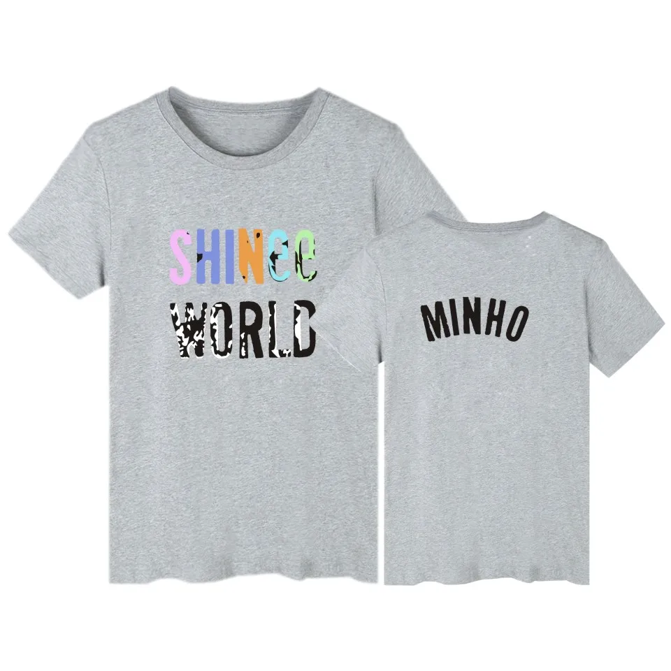 Летняя футболка с коротким рукавом Kpop shinee Модная хлопковая для молодых девушек