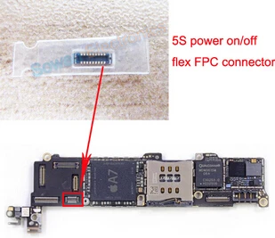 10 шт./лот J2 FPC для iPhone 5S кнопка включения/выключения громкости на материнской