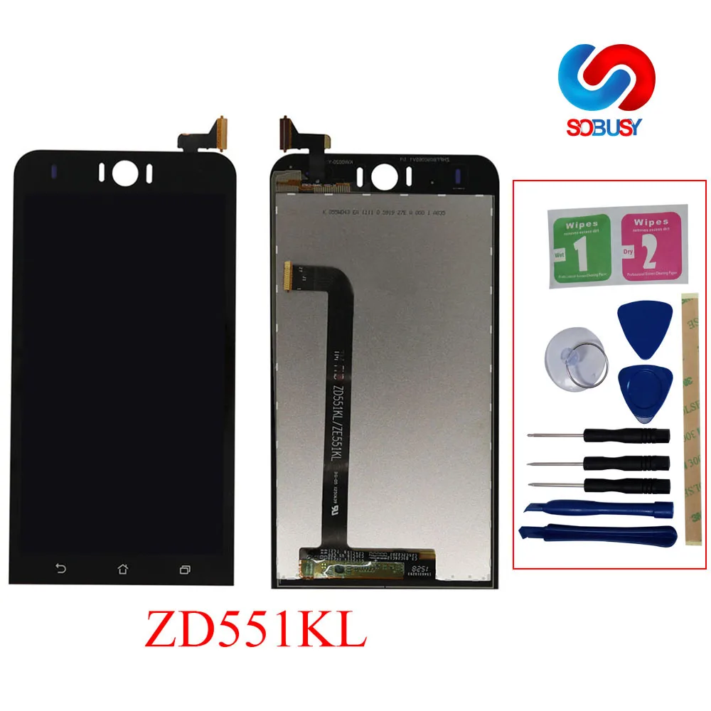 Sobusy LCD для Asus Zenfone Selfie ZD551KL Z00UD Z00UDB ЖК дисплей панель сенсорный экран дигитайзер