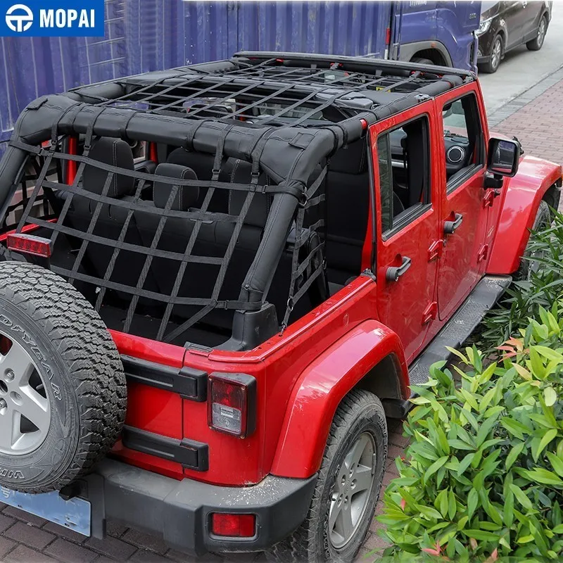 MOPAI автомобильный чехол для Jeep Wrangler JK JL, автомобильный багажник, Багажник на крыше, грузовой Трейл, сетка для хранения для Jeep Wrangler JK JL 2007