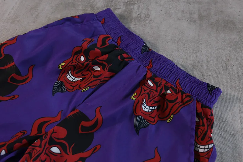 Мужские шорты с принтом Devil, уличная одежда в стиле хип-хоп, Harajuku, летние шорты с эластичной талией, мужские пляжные повседневные спортивные брендовые шорты