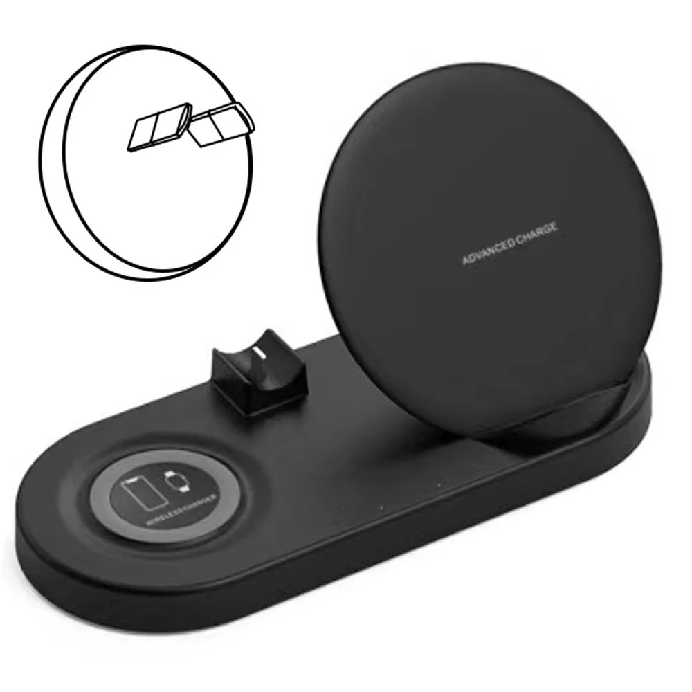 Ascromy Быстрое беспроводное зарядное устройство док-станция для iwatch Apple Watch 4 3 2 Airpods iPhone X XS Max XR 8 Plus QI Быстрая Зарядка Док-станция - Тип штекера: AU Plug