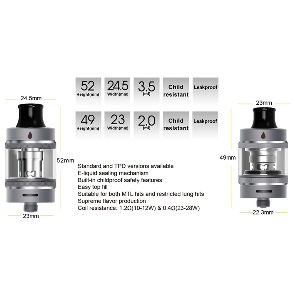 Aspire Tigon Танк испаритель 3 5 мл электронная сигарета распылитель 510 резьба 1 2/0.4ohm