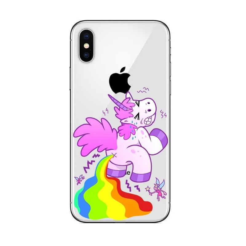 Милый Единорог Радужный чехол для iPhone 5 5s SE 6 6s 7 7Plus 6plus X10 единороги Высокое
