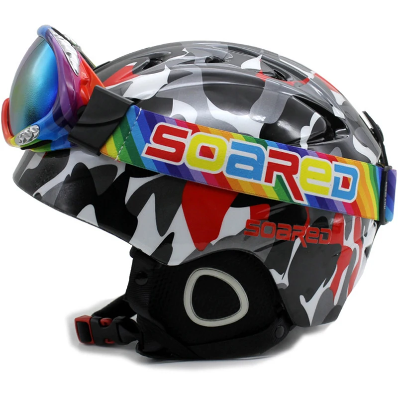Брендовый лыжный шлем для мужчин/женщин/детей с очками зимний теплый сноуборда