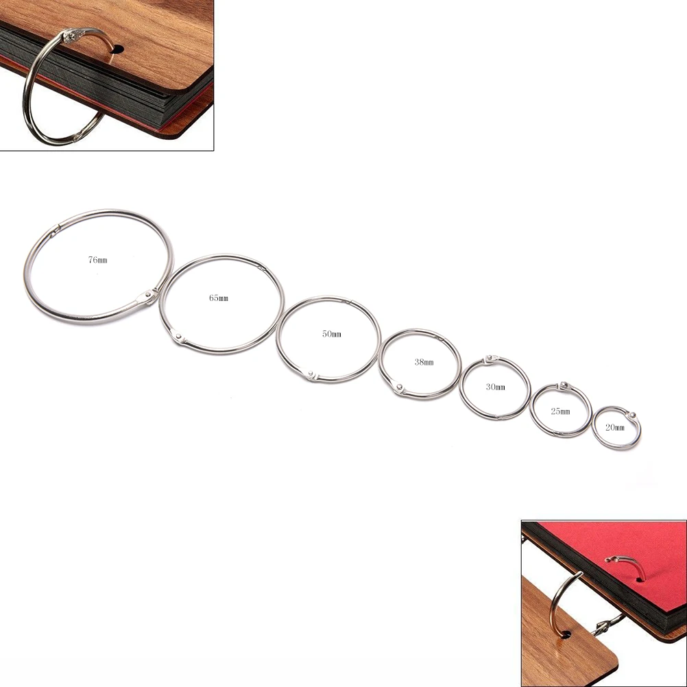 

10 Pcs/lot Metal Hinged Rings Book Binder Photo Album Split Scrapbook Key Ring Tool 19mm-75mm