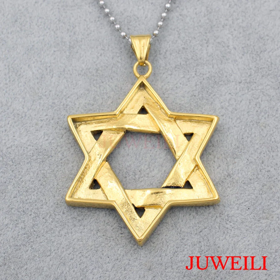 Juweili Jewelry 1x Размеры 52x45 мм гексаграмма Звезда Давида Нержавеющая сталь кулон