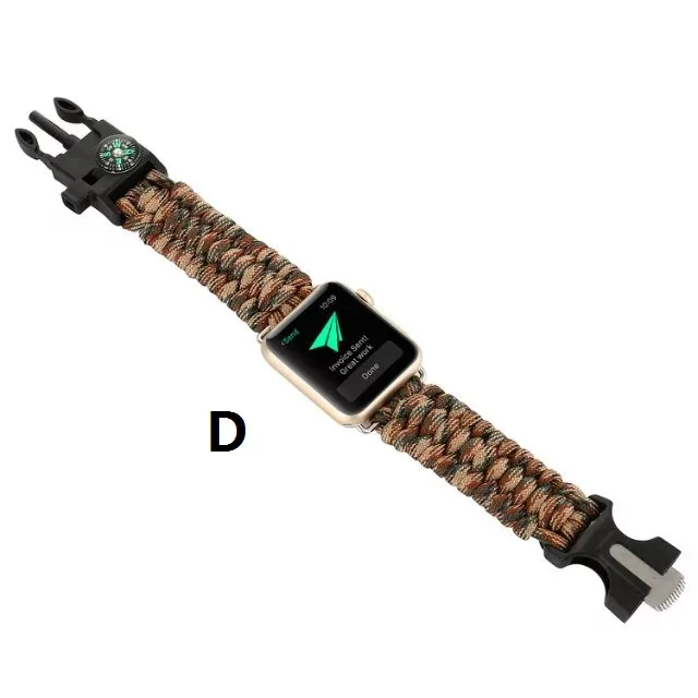 Красочные смешанные спортивные тканый браслет из нейлоновой веревки ремешок